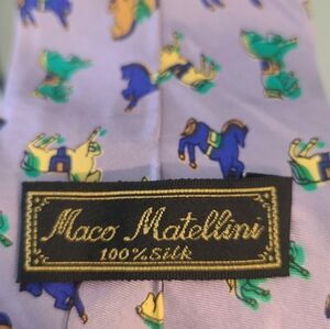 VTG Maco Matellini 100% Silk Men’s Tie Lilac Horses